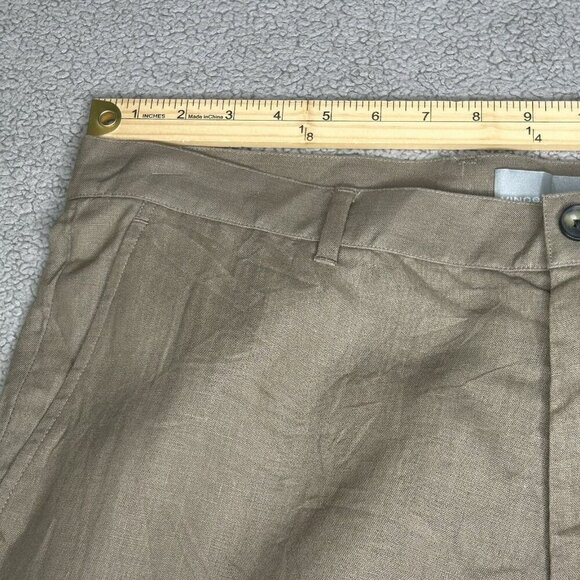 Vince Hemp Pants Mens 36x28 Brown Rolled Cuff Lightweight Cropped Coastal Resort - Picture 6 of 12